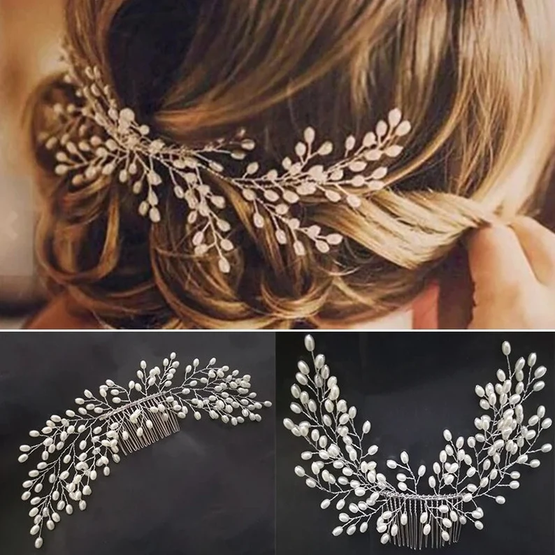 Elegant Bridal Hair Accessories, Timeless Pearl Bridal Hair Piece, Chic  Pearl Bridal Hair Clip, Women's Wedding Accessories - Rovina Jewellery