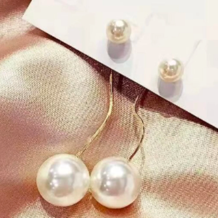 Radiant Freshwater Pearl Drop Earrings, Classic Yet Modern Styling, Embellished Faux Pearls, Ideal Bridal Wear, Elegant Fashion Accessory