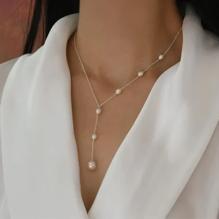 "925 Sterling Silver Freshwater Pearl Pendant Necklace" "Natural Freshwater Pearl Women's Jewelry" "Elegant Everyday Wear Necklace" "Handcrafted Dainty Pearl Pendant" "Timeless Classic Pearl Accessories"