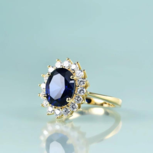 Blue Sapphire Ring with Princess Diana Inspired Design 14K Gold Filled Sterling Silver Birthstone Ring Wedding Gift Jewelry with Blue Gemstone Elegant Vintage Inspired Sapphire Ring Birthstone Jewelry for Special Occasions Keyword-Rich Description: